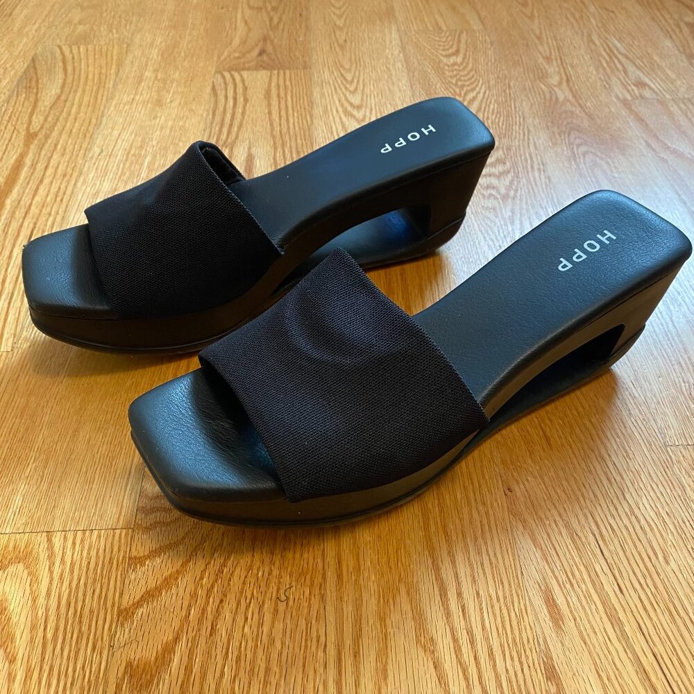 Hopp Limbo Slide black minimalist 90s wedge sandal original owner